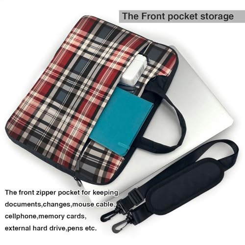 Bolsa de hombro para laptop unisex a cuadros antiguos miniatura 5