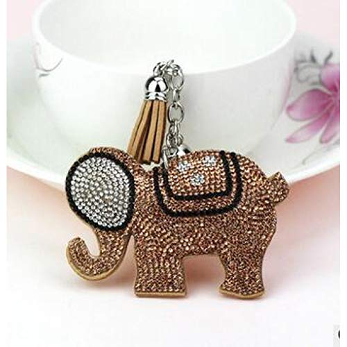 Preisvergleich Produktbild GMTEXTILES Freizeit Leder Strass Elefant Schlüsselbund Damen Elefant Tasche Anhänger Auto Schlüsselring