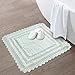 RAJRANG Cotton Crochet Bath Rug - 24 Inches Soft Washable Reversible Boho Bathroom Mat Square - Meadow Mist