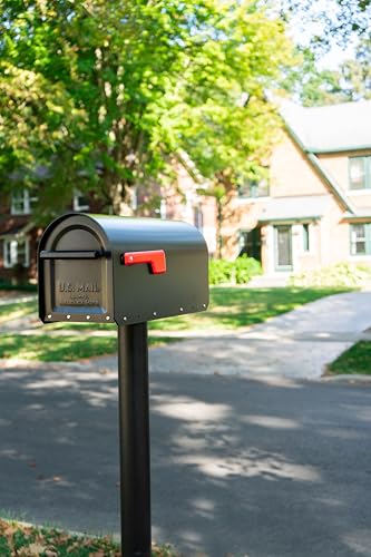 Image of Architectural MAILBOXES 5560B-R-10 Architectural Mailboxes Sequoia Post Mount Mailbox, Large, Black