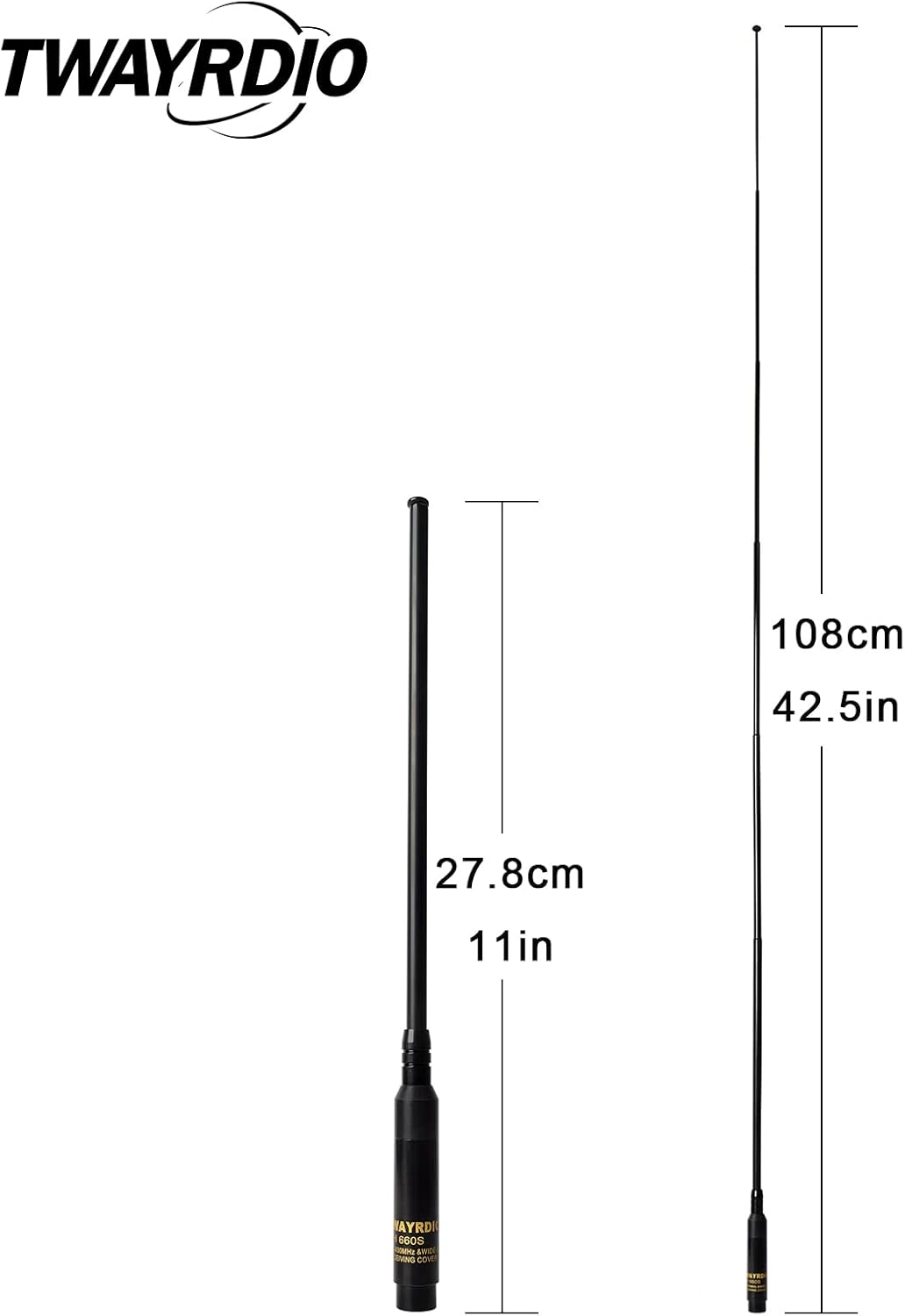 TWAYRDIO Dual Band VHF UHF Ham Radio Telescopic Antenna SMA Male 42 inch Retractable Replacement Long Antenna for Walkie Talkie Yaesu Vertex VX-3R VX-132 WOUNXUN KG-UV8D TYT Radios : Electronics