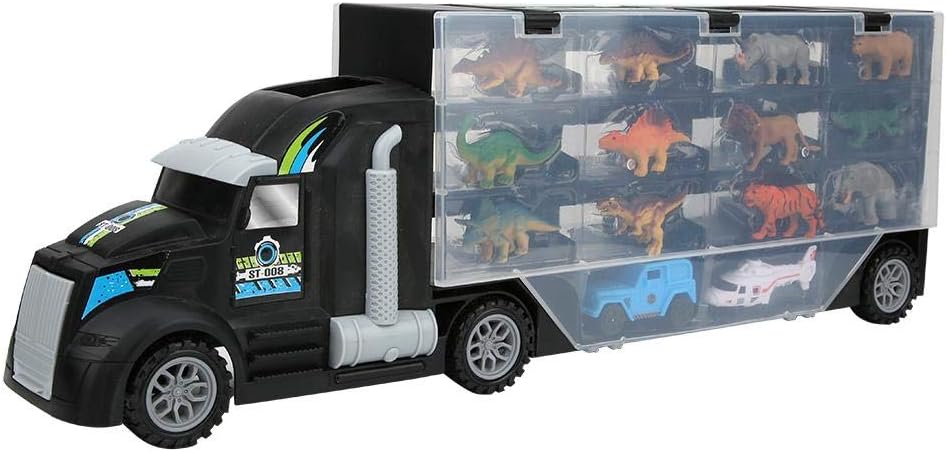 Leftwei Juguete transportador de Animales, camión de Juguete, Almacenamiento de Animales con Accesorios Ricos fáciles de Transportar para niños(SY9914)