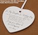 Heart Shaped White Ceramic Ornament-Bride Gift from Mom-to My Daughter on Her Wedding Day-Wedding Day Bridal Shower Bachelor Party Gift-Daughter Keepsake-Love Message Decoration