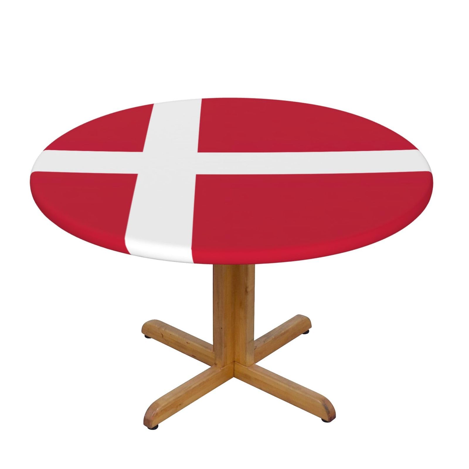 Danish Flag Print Oxford Wipeable Tablecloth Oil-Resistant Outdoor Table Cover Reusable Birthday Table Protector