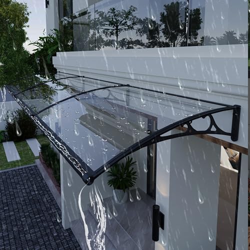 Auvent transparent en polycarbonate avec support en aluminium premium