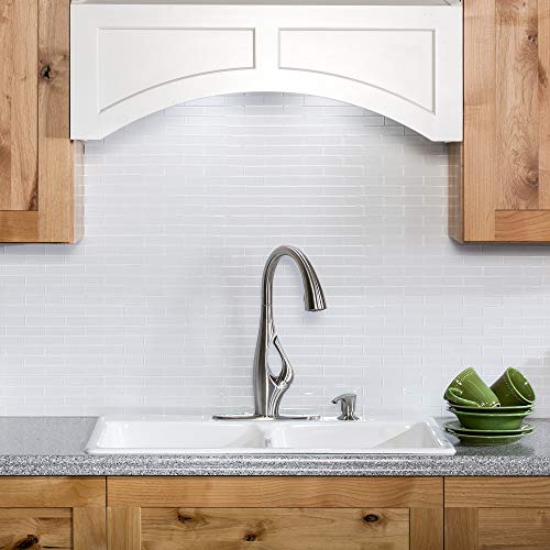 Aspect Peel And Stick Matted Glass Backsplash Kit In Frost For Kitchen And Bathrooms (15 Sq Ft Kit) #TOP1