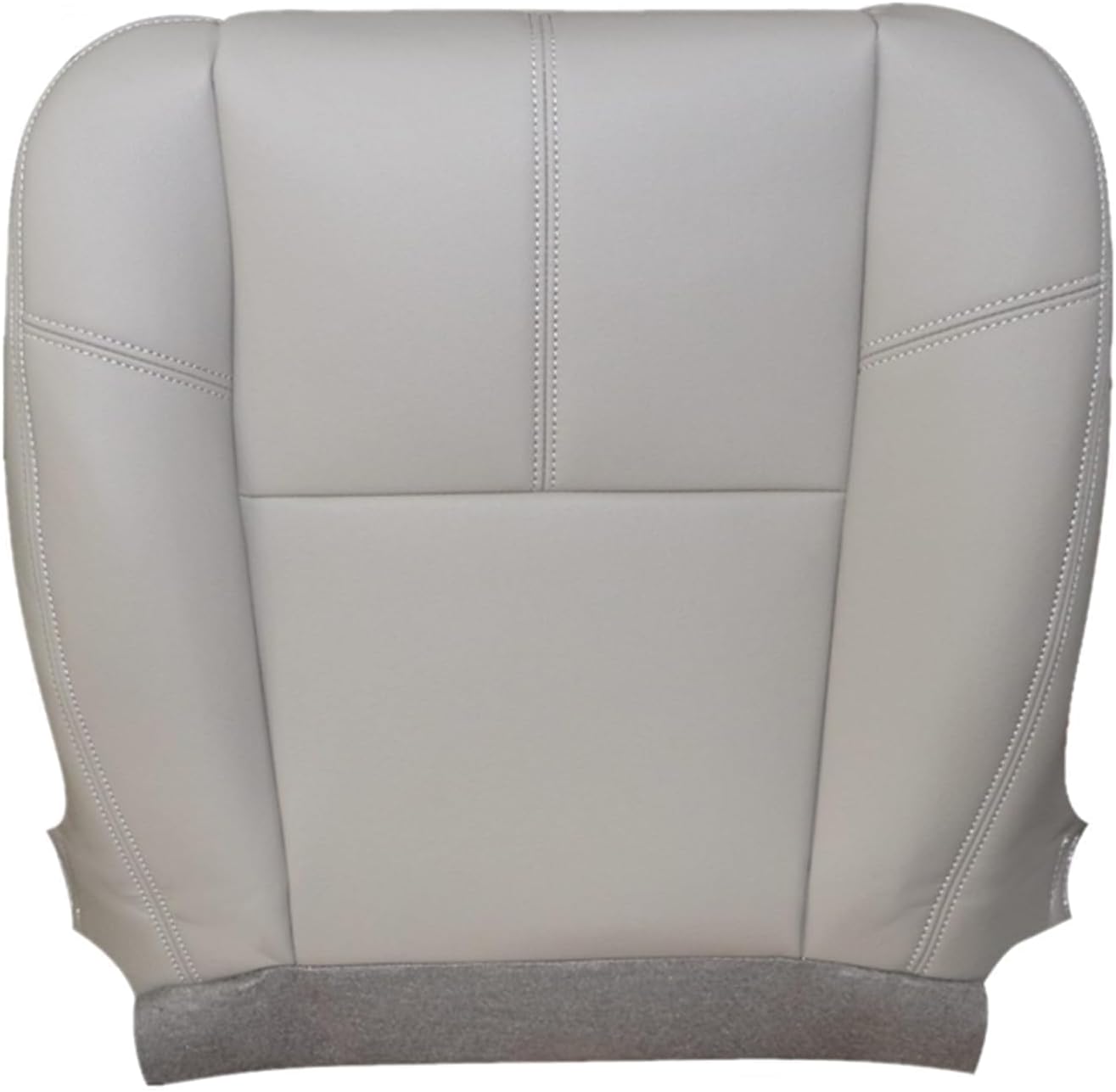 NLQR Front Driver or Passenger Side Bottom Replacement Microfiber Leather Seat Cover Gray Compatible with Chevy Silverado Tahoe Suburban Avalanche Compatible with GMC Sierra Yukon XL 2007-2014