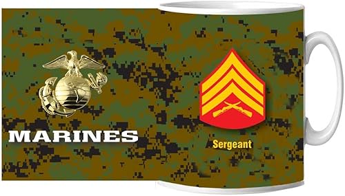 Mitchell Proffitt Marine Corps USMC Sergeant - Taza de cerámica (15 onzas)