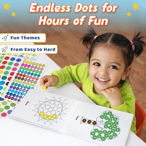Image of 2000+ Dot Sticker Activity Book For 3+ Years Old Toddlers | Fun Sticker Set, Focus Builder, A to Z letters (Uppercase & Lowercase), Numbers 1-10 | Screen-Free Educational Activity For Kids