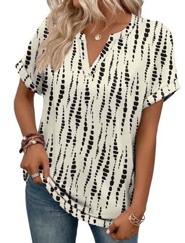 Image of WIHOLL Womens Blouses Spring Tops Short Sleeve Shirts Dressy Casual Summer Vacation Fashion Clothing 2026