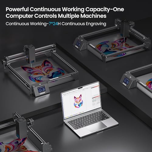 Image of LONGER Ray5 20000mW Class IV Laser Engraver & Cutter, 0.08mm Higher Accuracy Laser Spot, 3.5 inch Touch Screen, App Offline Control, 400x400mm Engraving Machine for Wood Metal Acrylic Glass