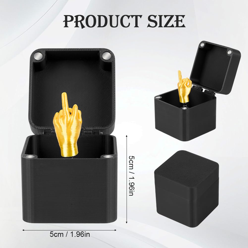 Caja Sorpresa Del Dedo Medio – Broma Divertida Para Adultos, Regalo De Humor Con Figura Emergente De 5x5 Cm