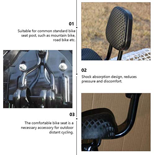 BESPORTBLE Almofada Do Assento de Bicicleta Saddle Assento Encosto Esponja De Couro Ciclismo Preto 1