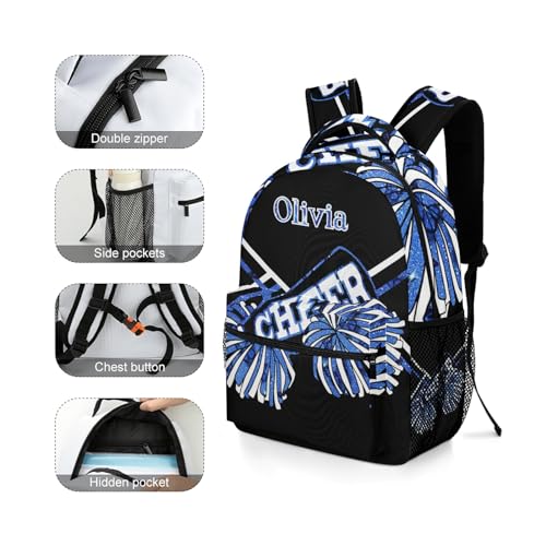 Blue Cheer Custom Text Name Unisex Daily Bag Multi-Function Casual Sport Backpack3