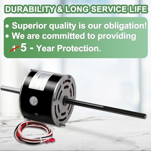 RV Air Conditioner Motor with Capacitor, Direct Replacement for Coleman Mach RV AC Fan Motor, Replaces Fasco D1092, 1/3 HP, 115 Volts, 1675 RPM, 5-Year Warranty