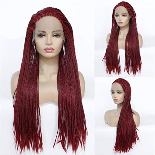 Perruque de tresse avant synthétique marron dégradé 18 22 pouces pour tresse africaine femme