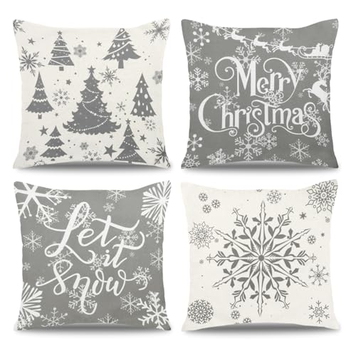 SOMYTING Weihnachtskissenbezug, 4 Stück Kissenbezug Weihnachten...