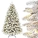Produktbild Yorbay Künstlicher Weihnachtsbaum mit Beleuchtung Weiß Schneeflocken LED Tannenbaum für Weihnachten-Dekoration, aus PE und PVC, 180cm