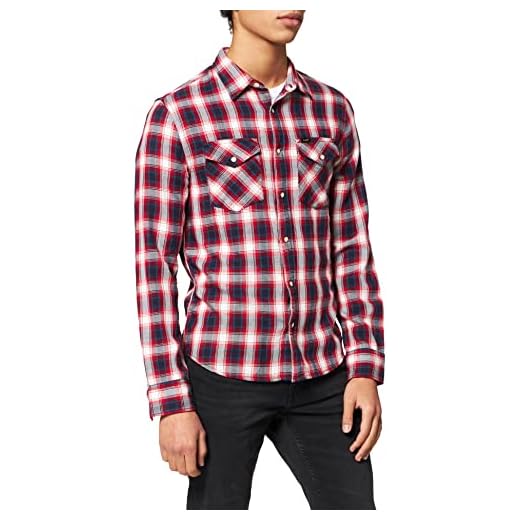 Lee Clean Western Shirt Camisa, Rojo (Warp Red Kg), Small para Hombre