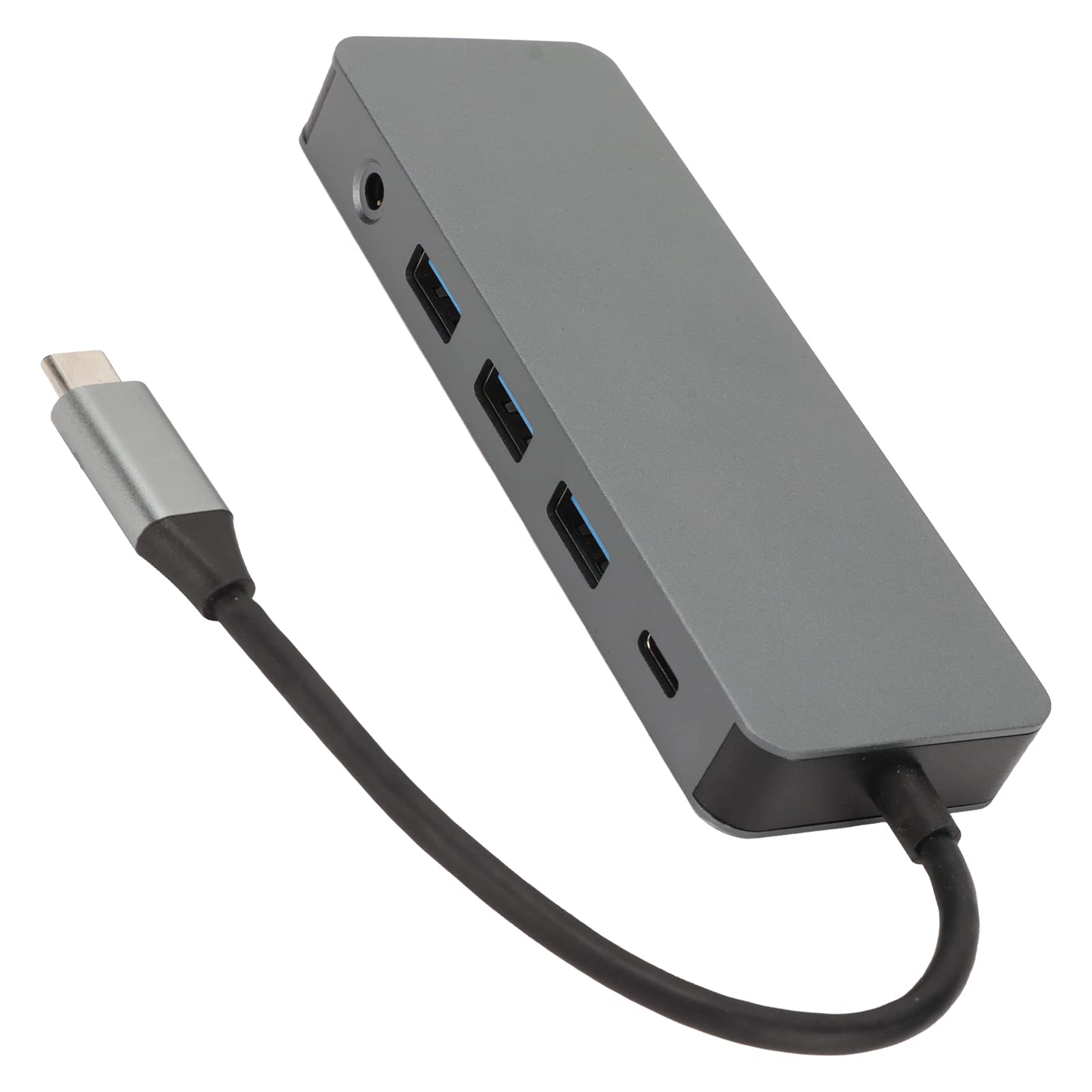 KUIDAMOS Kompaktowy Aluminiowy Rozdzielacz USB C 11 w 1 z 4K HD VGA Gigabit RJ45 do Laptopów Szary