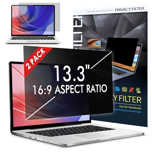 Image of LAMA [2 PACK] 13.3 Inch Universal Laptop Privacy Screen Filter for 13.3" Laptop Monitor(16:9), Anti-Blue Light/Anti-Glare/UV Privacy 13.3" Screen Protector (WxH: 294*166mm), Protect Eye & Information