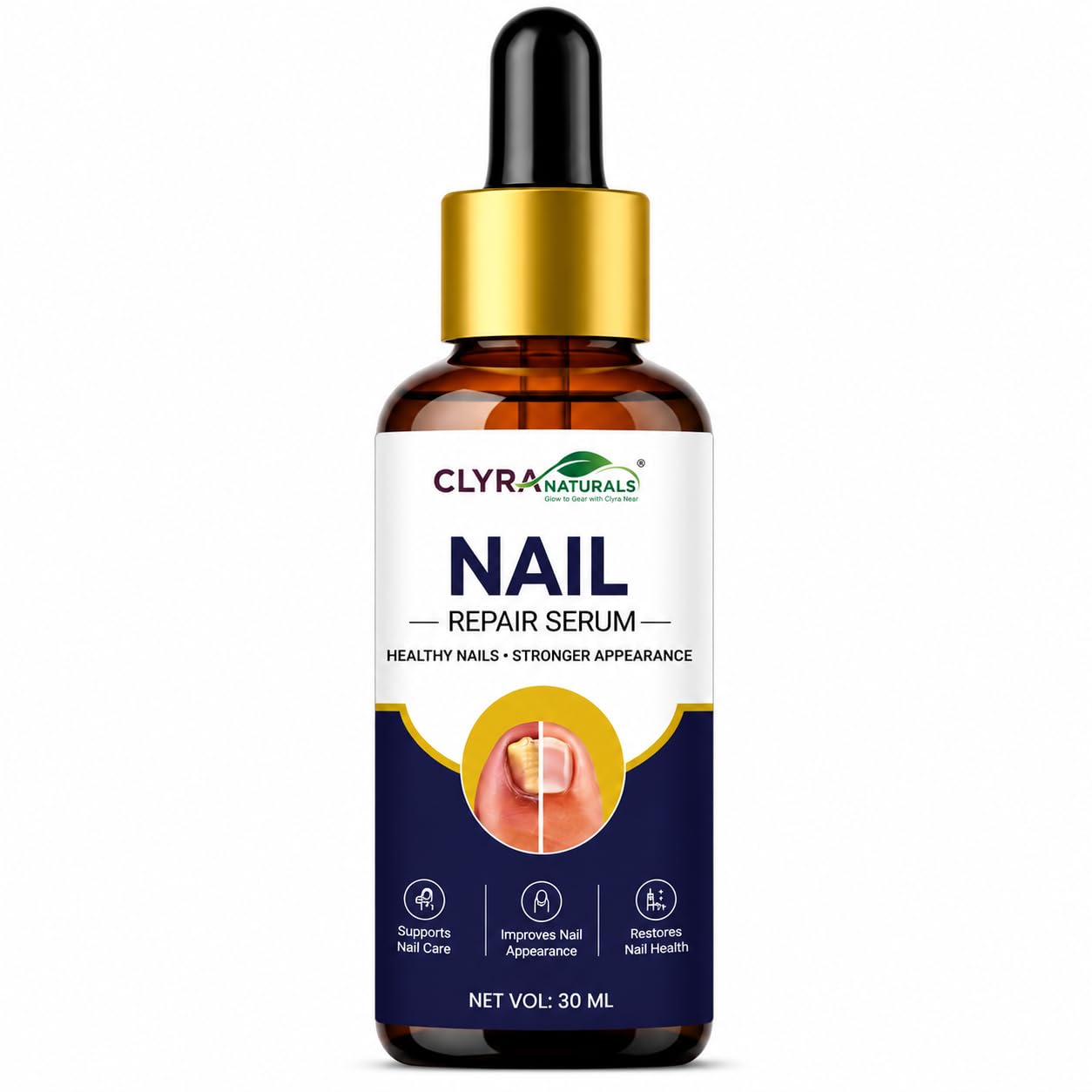 Nail Repair Serum 30ml | Nail Strengthener for Brittle Weak Damaged Nails | Nail Growth Serum Cuticle Care Nail Hardener Keratin Nail Treatment Healthy Nail Care