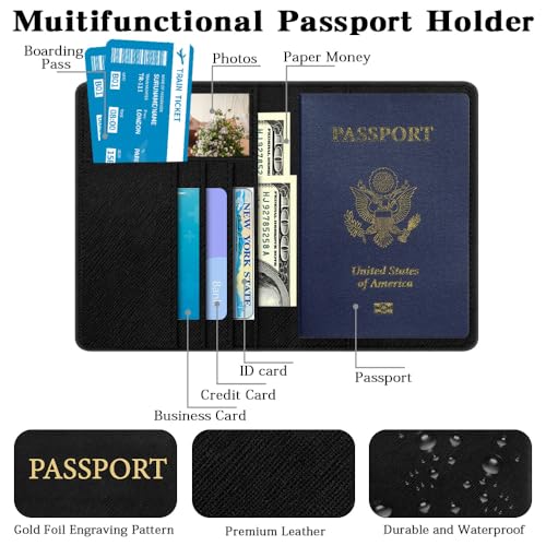 Mr and Mrs Passport Holder and Luggage Tags Set, Bridal Shower Gift Wedding Gift for Couples Newlyweds Engagement Gift Mr and Mrs Gifts Honeymoon Travel Essentials for Women Men (Black & White)4