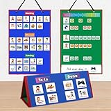 Amzoya Visual Schedule Chart for Kids,Large Visual Schedule Chart with Cards Autism Material for Toddlers,Responsibility Daily Schedule Board Communication