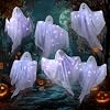 6 Pack Halloween Hanging Ghost Decorations with Lights, 27.5 Inch LED Light-Up Spooky Ghosts Indoor Outdoor Ornaments, Halloween Flying Hanging Ghosts for Haunted House Prop, Front Yard Patio Party