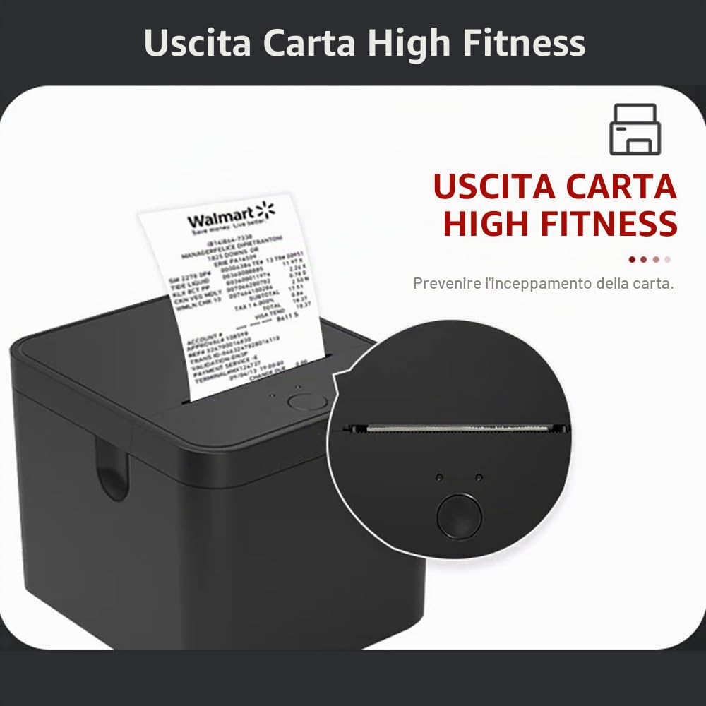 Gugxiom Stampante POS, stampante termica USB da 58 mm, stampante da cucina da ristorante con taglierino automatico, stampante per etichette USB per Mac, Linux, Android