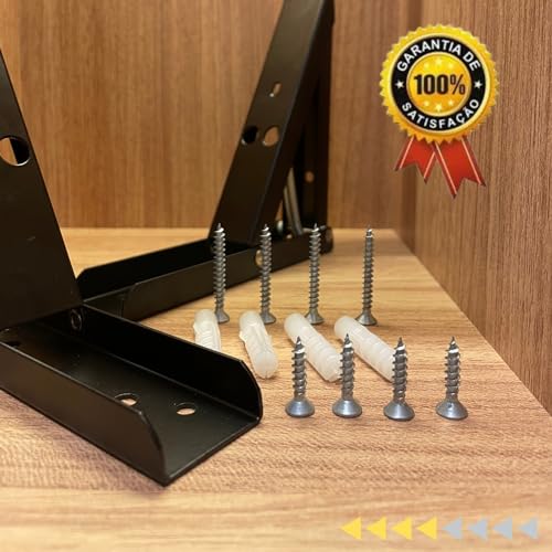 Retratil Suporte Mão Francesa Reforçada Dobrável 35cm Preto e Branco (Preto)