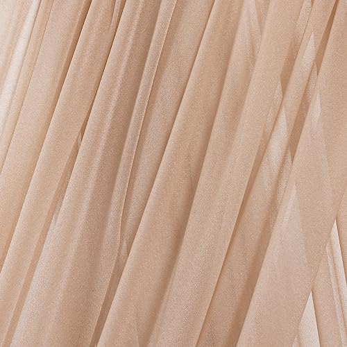 Image of MLMC Nude Wedding Arch Draping Fabric 4 Panels 29 inch x 20 FT Extra Long Gauze Drapes Sheer Backdrop Curtains 6.6 Yards Outdoor Drapery Panels for Wedding Ceremony Party Ceiling Decoration