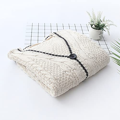 Image of Women Embroidery Cardigan Long Sleeve V Neck Knit Sweater Oversized Button Down Knitwear Coat Outerwear