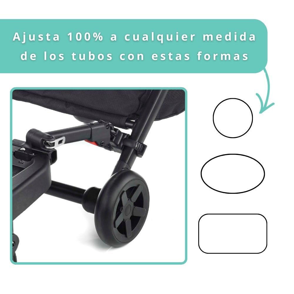 Jané Go Up Surfer Plataforma Universal Carrito Bebé, Hasta 20 kg, Plegable sin Desinstalar, Ruedas 360°, Base Antideslizante, Negro