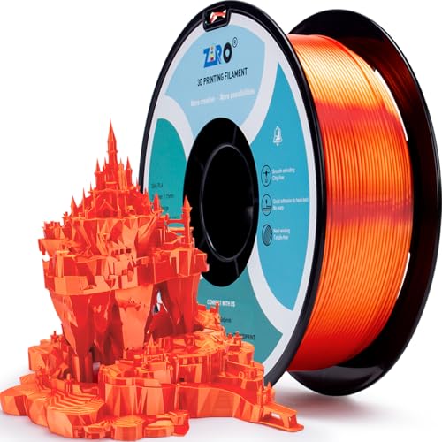 ZIRO Soie Filament PLA 1.75mm, Brillant Soie PLA Filament d'impression 3D, Bobine 1.75mm 1KG, Convient Ã  la plupart des imprimantes FDM, PrÃ©cision dimensionnelle +/- 0.03mm, Soie-Orange