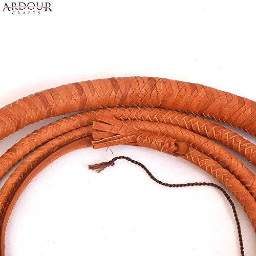 image for Ardour Crafts Cow Hide Leather Bull Whip 4 to 10 Feet Long 12 Plait Ta
