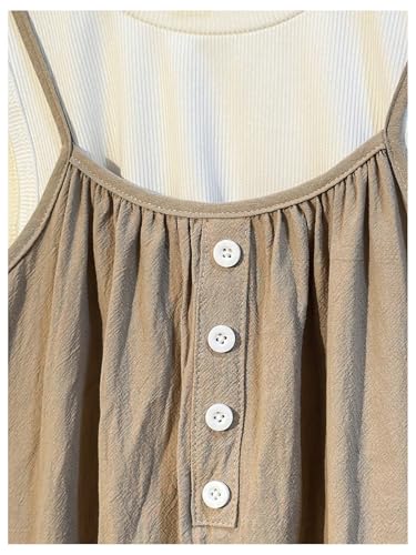 SweatyRocks Girl's Summer Sundress Spaghetti Strap Linen Maxi Dress Hawaiian Beach Cami Dresses3