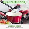 GreenLife 16 Piece Nonstick Cookware Set, Soft Grip Non-Toxic PFAS-Free Ceramic Pots & Pans, Dishwasher & Oven Safe, Frying, Sauce, Saute, Utensils, Glass Lids, Stay-Cool Handles, Wobble Free, Red #5