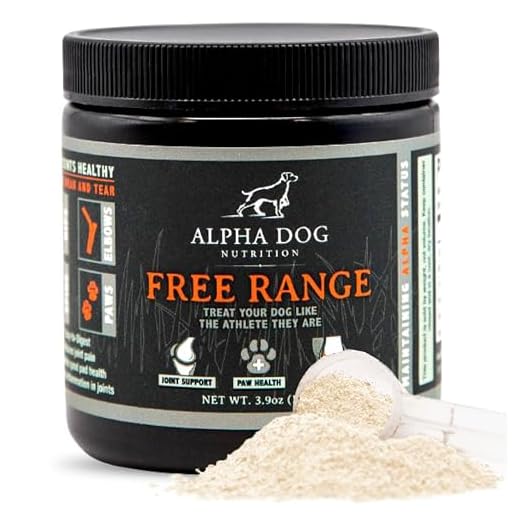 Alpha Dog Nutrition Free Range Dog Hip & Joint Supplement Powder with Glucosamine, Chondroitin, MSM - Hip & Joint Support for All Breeds