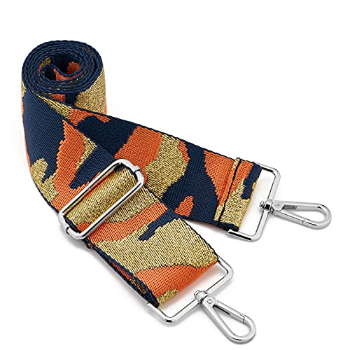Image of Silvery Buckles Wide Shoulder Strap Adjustable Replacement Belt Crossbody Canvas Bag Handbag
