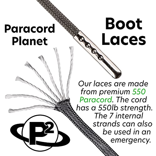 550 Paracord Boot Laces - 72 Inch Length, Safety Camo, 72" - Image 3