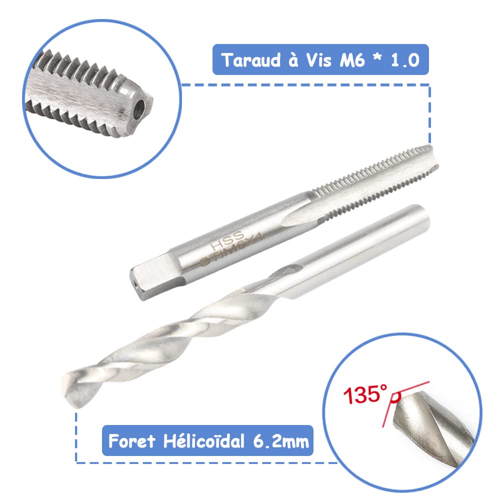 Xt Borsa 30 Pezzi Kit Riparazione Filettatura M6 X 1 Mm – Inserti In Acciaio Inox - 2