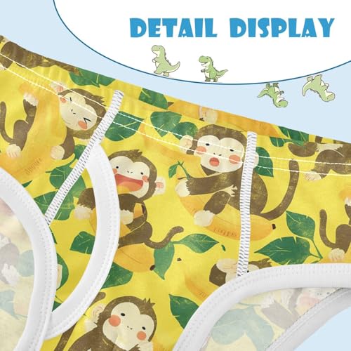 visesunny Boys Potty Training Underwear Faded Cartoon Monkey Breathe Cotton Briefs Size 2T-8Y for Toddler4