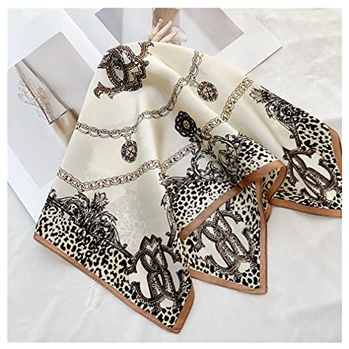 Beautiful Fashionable Attractive Small Square 100% Pure Mulberry Silk Scarf for Women Neckerchief Headscarf 21" x 21" (Coffee)3