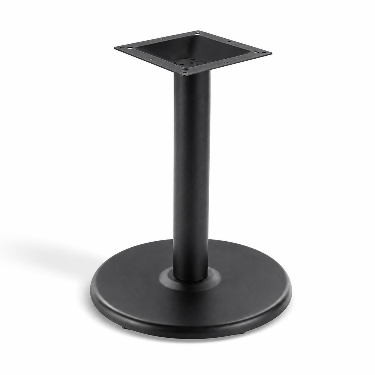 22" Round Black Outdoor Table Base with 4" Column by Glownary – 22 Inches Diameter X 29 Inches Height, Beech, Brown, Model 427tb22rndd4