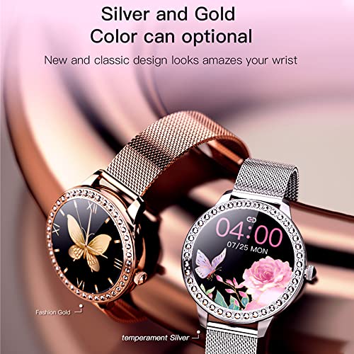 Taihom Electric Sn91 Smart Watch For Women Wristband Ip68 Waterproof Lady Smart Band Heart Rate Monitor Fitness Tracker Health Bracelet Wristwatch, Free Bluetooth Headset (Silver) #TOP6