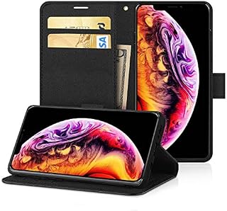 iPhone X/XS Case, iPhone X/XS Case Cover [5.8], By DN-Alive Pu Leather [Card Holder] [ID Holder] [Wallet Case] [Book Case] [Flip Case] [Drop Proof] For iPhone X/XS Case (BLACK)