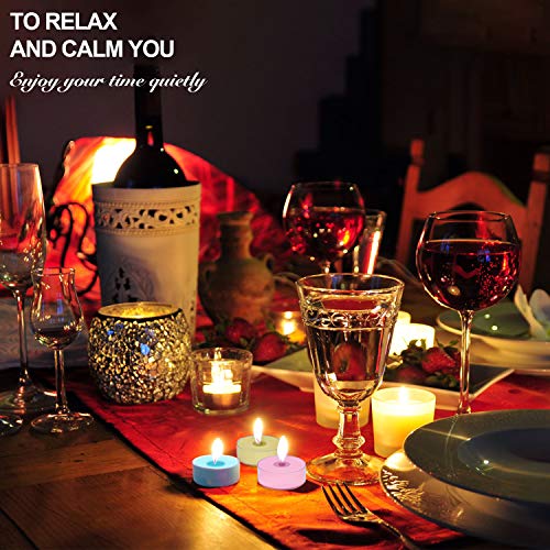 Ginger Flower Scented Tealight Candles, 12 Pack Yellow Soy Wax Tea Lights, 4-5 Hour Burn Time Clear Cup Candlelight For Dinner Table, Holiday, Halloween Christmas And Parties #TOP4