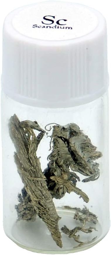 Scandium Metal 99.995% Pure Element 21 Sc Chemistry Sample - Science experiment - Chemistry kit - Periodic Table, Element Collection, Transition Metals