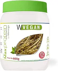 W Vegan Max Protein 660G Morango - Proteina Arroz E Ervilha Wvegan